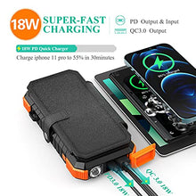 Load image into Gallery viewer, BLAVOR Solar Charger with Foldable Panels, Outdoor Power Bank 18W Fast Orange