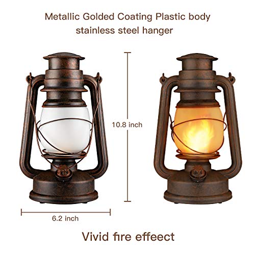 Dancing Flame Led Vintage Lantern, Battery Power 2 Pack, 2 Pacl