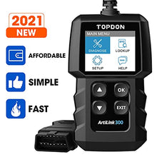 Load image into Gallery viewer, OBD2 Scanner, Code Reader TOPDON AL300 All ArtiLink 300, Black