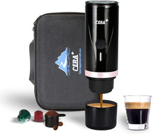 Load image into Gallery viewer, CERA+ Portable Mini Espresso Machine, 12V/24V Rechargeable Car Coffee Black