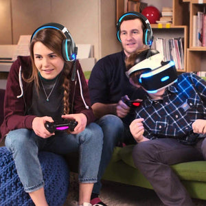 NPET HS10 Stereo Gaming Headset for PS4, PC, Xbox One Controller, Noise Blue