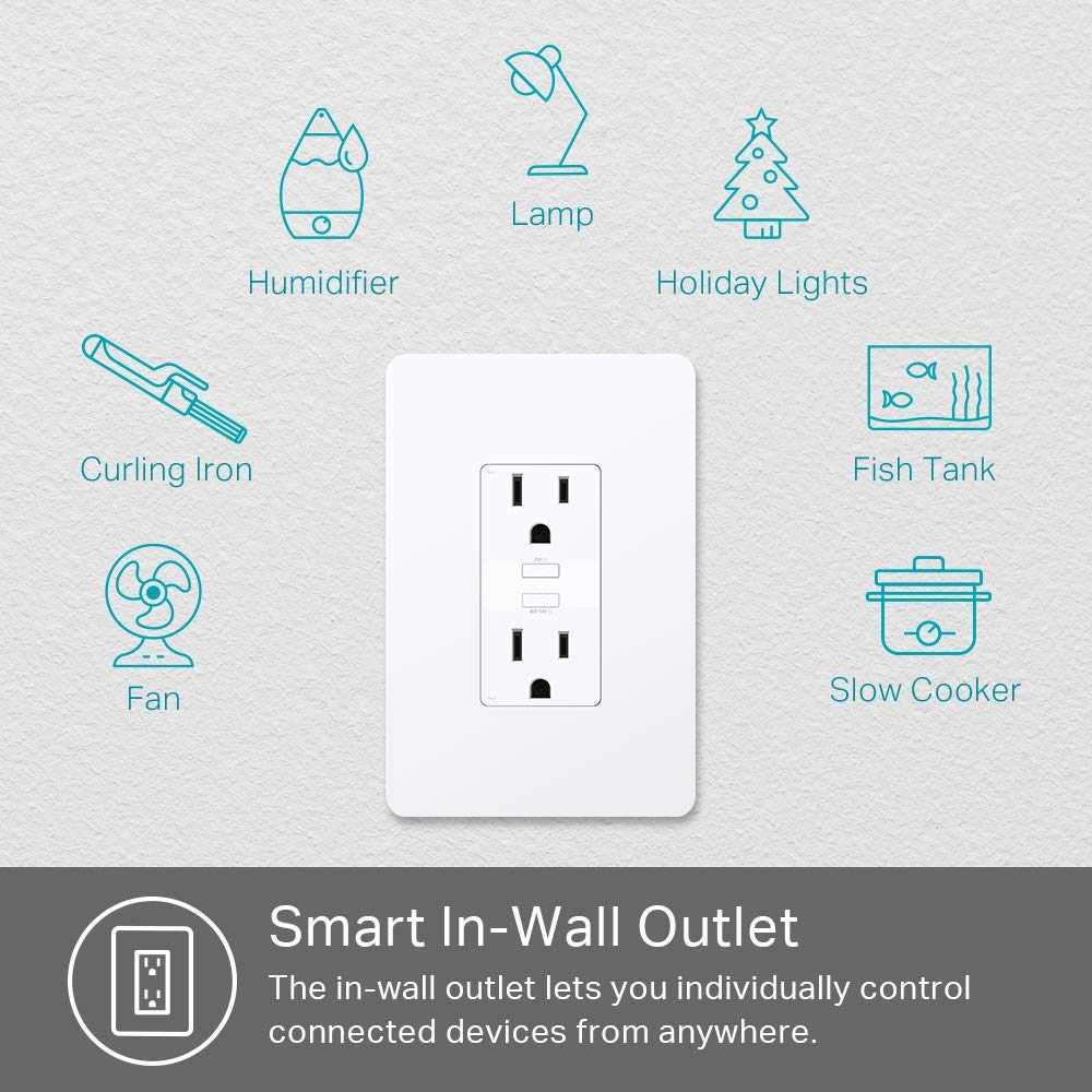 Kasa Smart WiFi Power Outlet, 2-Sockets by TP-Link – Compatible with Alexa...