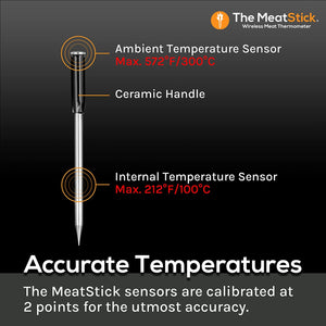 MeatStick Set | Wireless Meat Thermometer with Bluetooth | for BBQ, Kitchen,...