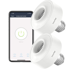 LoraTap Smart WiFi Bulb Socket E26 2 Pack Wi-Fi LED Light Lamp Timer Holder...