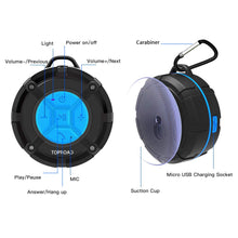 Load image into Gallery viewer, [2019 Version] Portable Shower Speaker,TOPROAD IPX7 Waterproof Wireless...