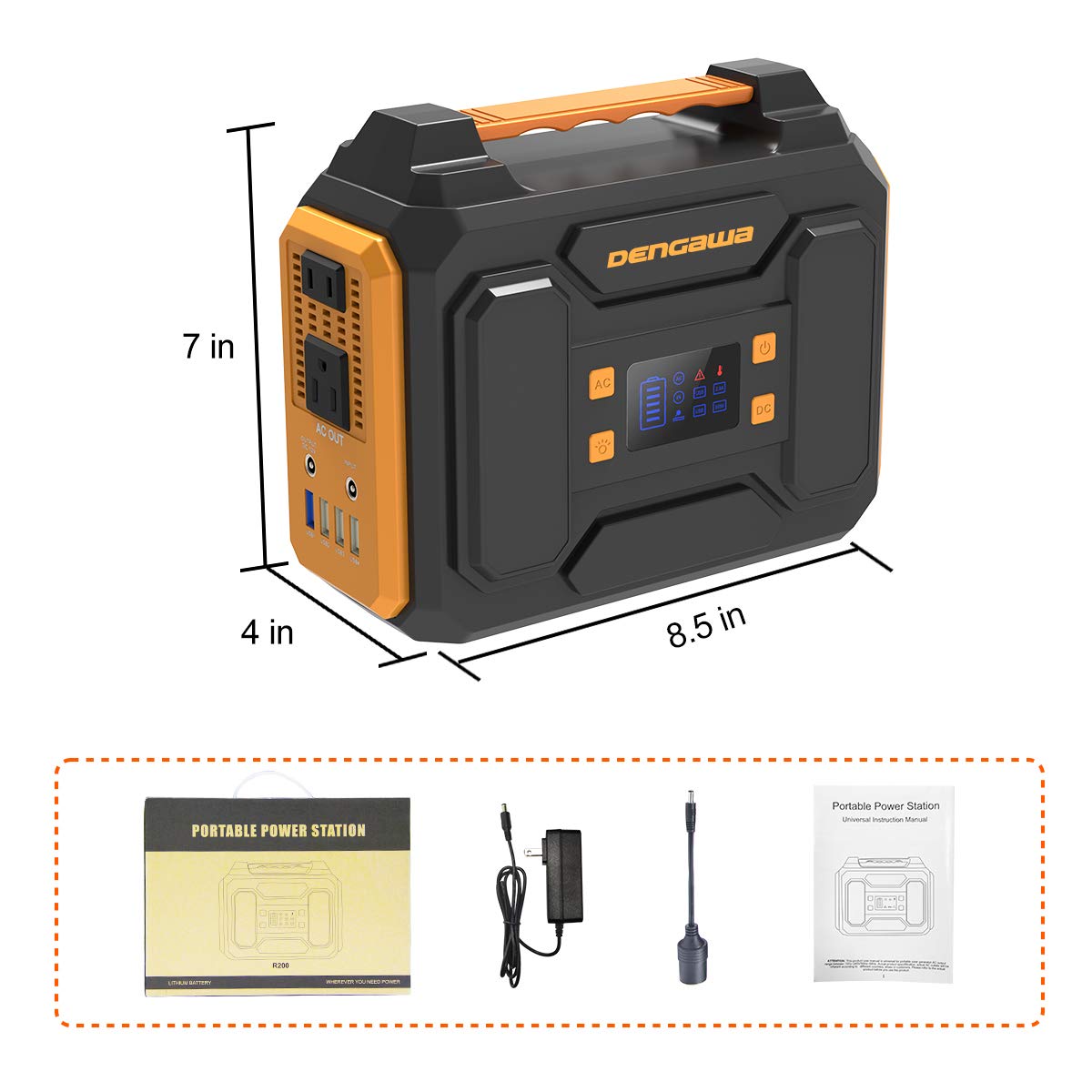 DenGaWa Portable Power Station 250Wh, Laptop Charger Lithium Battery Power...