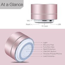 Load image into Gallery viewer, A2 LENRUE Portable Wireless Bluetooth Speaker with Rose Gold