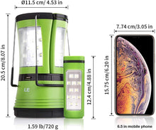 Load image into Gallery viewer, LE LED Camping Lantern Rechargeable, 600LM, Detachable Flashlight, Perfect...