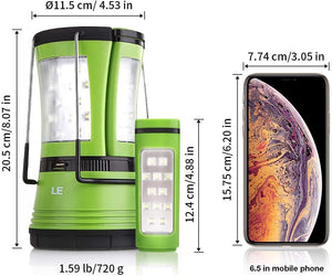 LE LED Camping Lantern Rechargeable, 600LM, Detachable Flashlight, Perfect...