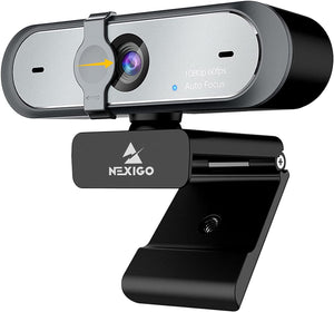 NexiGo N660P 1080P 60FPS Webcam with Software Control, Dual Microphone Black