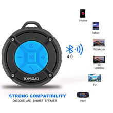 Load image into Gallery viewer, [2019 Version] Portable Shower Speaker,TOPROAD IPX7 Waterproof Wireless...