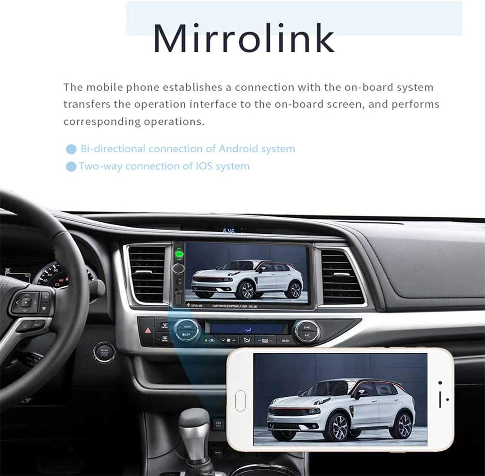 EKAT Double Din Car Stereo Receiver Bluetooth 7" Touch Screen Radio...