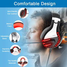 Load image into Gallery viewer, NPET HS10 Stereo Gaming Headset for PS4, PC, Xbox One Controller, Noise Red