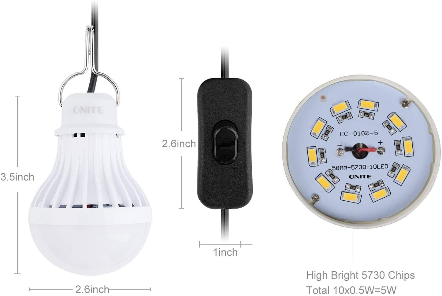 Onite USB LED Camping Light, Outdoor Light 1 Count (Pack of 1), Warmwhite