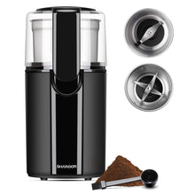 Load image into Gallery viewer, SHARDOR Coffee &amp; Spice Grinders Electric, 2 Removable Stainless CG628B, black