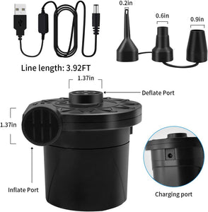 Battery Air Pump for Inflatables, Portable Mattress with 3 Nozzles...
