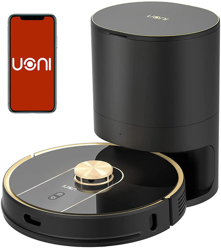 Uoni V980Plus Robot Vacuum Cleaner with Self-Emptying Black With Emptying Bin