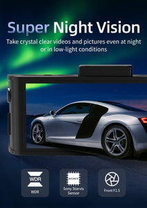 REDTIGER Dash Cam Front Rear Camera 4K/2.5K Full HD Car Dashboard Black