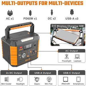 BALDR Portable Power Station 330W, Solar ‎Baldr330, Orange and Grey