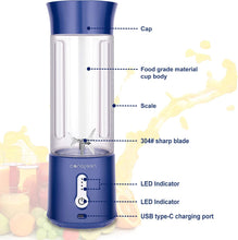 Load image into Gallery viewer, AIKIDS Portable Blender - 17Oz Personal for Smoothies and Shakes Blue