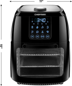 Chefman 6.3-Qt 4-In-1 Digital Air Fryer+, Rotisserie, 6.3 QT, Black - 6 Quart