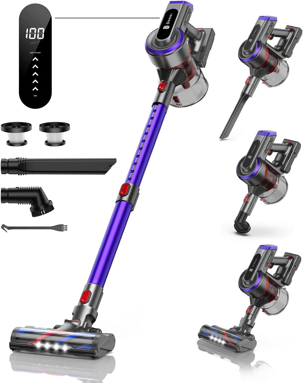 BuTure Cordless Vacuum Cleaner, 400W 33Kpa Powerful Stick with 55min...
