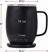 Load image into Gallery viewer, Nextmug - Temperature-Controlled, Self-Heating Coffee Mug (Black - 14 Black