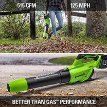 Load image into Gallery viewer, Greenworks 48V (2 x 24V) Cordless Axial Blower (125 MPH 2*2Ah Battery, Green