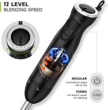 Load image into Gallery viewer, Bonsenkitchen Handheld Blender, Electric Hand Blender 12-Speed &amp; 1-basic