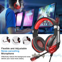 Load image into Gallery viewer, NPET HS10 Stereo Gaming Headset for PS4, PC, Xbox One Controller, Noise Red