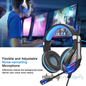 NPET HS10 Stereo Gaming Headset for PS4, PC, Xbox One Controller, Noise Blue