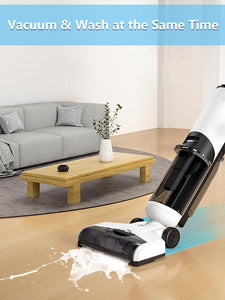 Cordless Wet Dry Vacuum Cleaner, Hardwood Floor Cleaner Mop All White