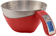 Load image into Gallery viewer, Fradel Digital Kitchen Food Scale with Bowl (Removable) and Measuring Cup Red
