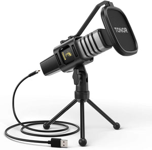 USB Microphone, TONOR Condenser Computer PC Mic with Tripod Stand, Pop...