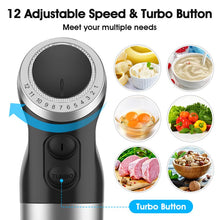 Load image into Gallery viewer, KOIOS Upgraded Immersion Hand Blender, 800W Motor, 12-Speed, 5 in Super Black