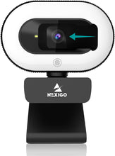Load image into Gallery viewer, NexiGo StreamCam N930E with Software, 1080P Webcam Ring Light and Black