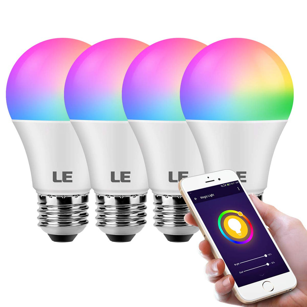 LE LampUX WiFi Smart Light Bulbs Works with Alexa, Google Assistant, IFTTT,...