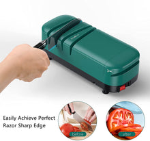 Load image into Gallery viewer, Kitchen Knife Sharpener for Straight Knives Scissors, Electric Green