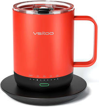 Load image into Gallery viewer, VSITOO Temperature Control Smart Mug with Lid, Coffee Warmer Mug...