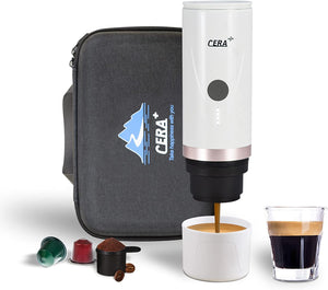 CERA+ Portable Electric Coffee Maker, Rechargeable Mini Battery White