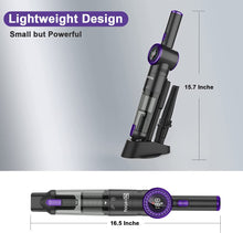 Load image into Gallery viewer, Nicebay Handheld Vacuum Cordless, 15KPA Strong Suction Hand Black &amp; Purple