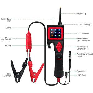 TopDiag P200 Automotive Circuit Tester, Power Probe Kit, 9~30V Red