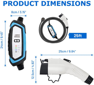 BougeRV Level 2 EV Charger, 240V 32Amp 25 Feet Charging Cable, Portable EVSE...