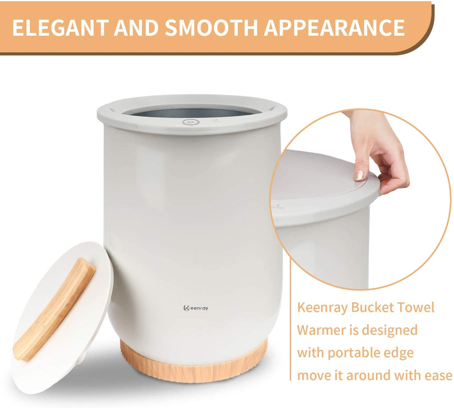 Keenray Bucket Style Towel Warmers, Luxury Warmer, Fog Gray