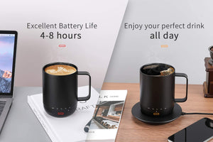 Smart Mug Warmer with Double Vacuum Insulation,VSITOO S3 Pro App Black