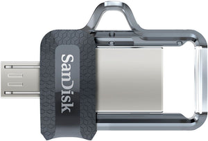 SanDisk - Ultra 128GB USB 3.0, Micro Flash Drive - Grey/Transparent