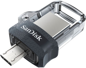 SanDisk - Ultra 128GB USB 3.0, Micro Flash Drive - Grey/Transparent