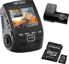 Load image into Gallery viewer, Rexing - V1P Plus 4K UHD Front and Rear Dash Cam with Wi-Fi - Black