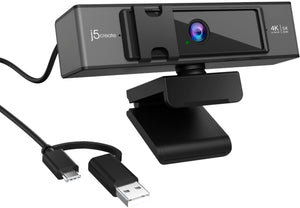 j5create - USB™ 4K ULTRA HD Webcam with 5x Digital Zoom Remote Control -...