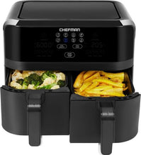 Load image into Gallery viewer, Chefman TurboFry®  9 Qt. Digital Touch Dual Basket Air Fryer - Matte Black